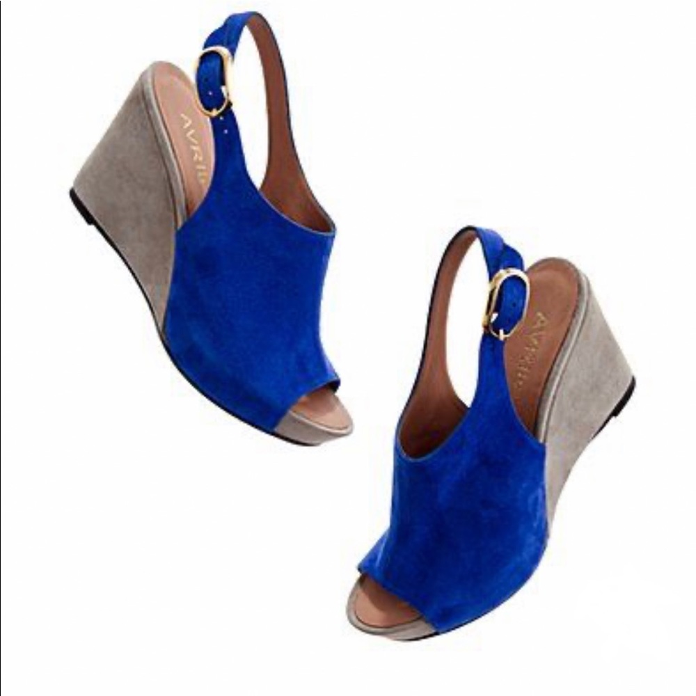 Avril Gau Blue Wedge Heels